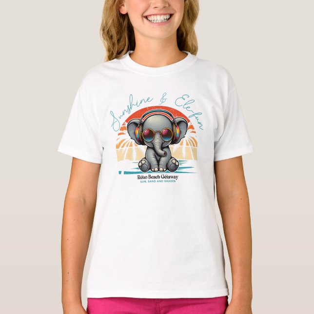 T-shirt Spring Sunshine and Ele-fun Retro Beach Getaway (Devant)