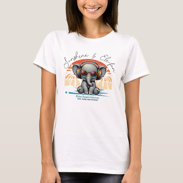T-shirt Spring Sunshine and Ele-fun Retro Beach Getaway (Devant)