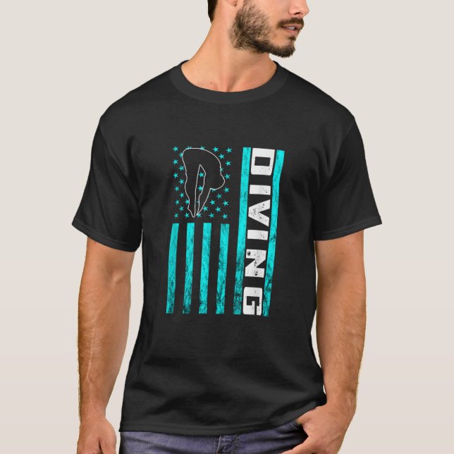 T-shirt Springboard Divin USA Drapeau Amérique Plate-forme (Devant)