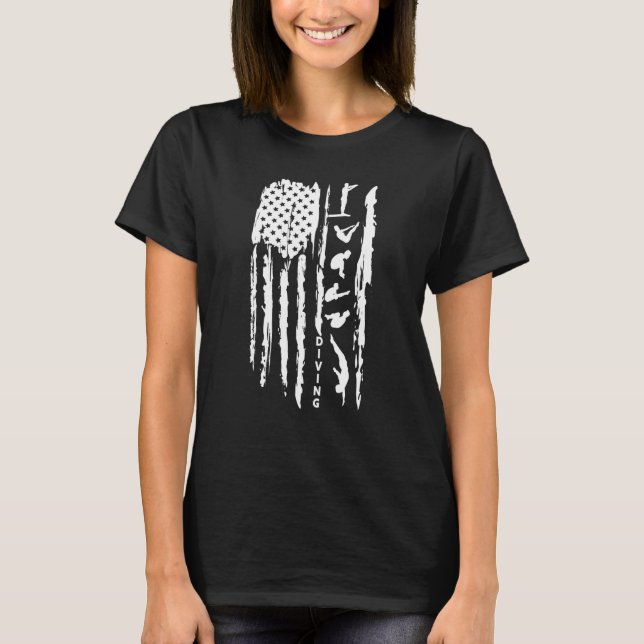 T-shirt Springboard & Platform diving American flag aquati (Devant)