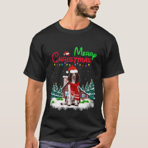 T-shirt Springer Spaniel Chien Santa Hat Noël m'éclaire