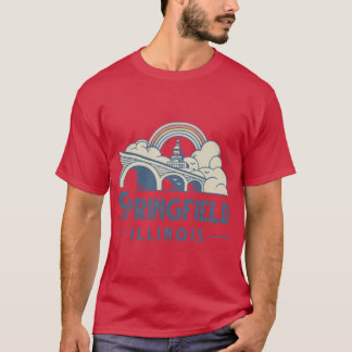 T-shirt Springfield Illinois Capitol Buidling Rainbow Scoo