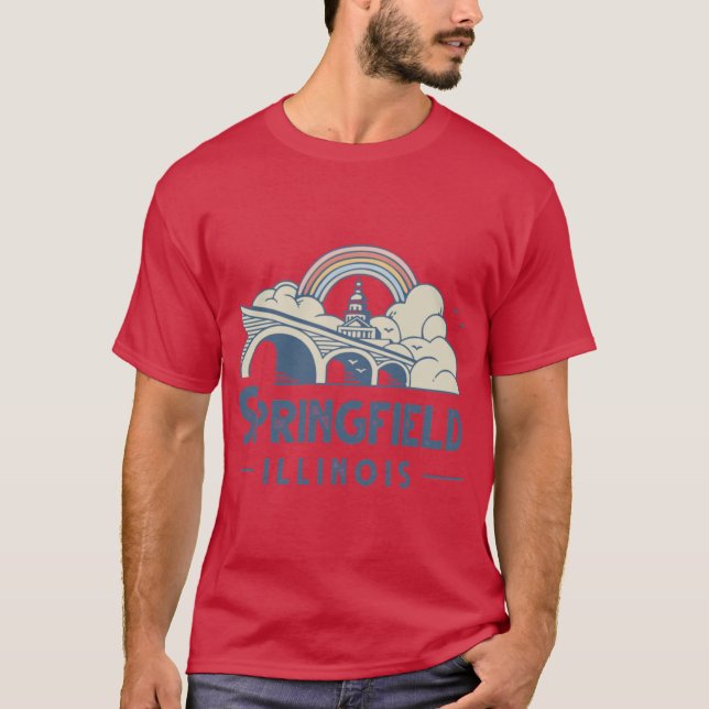 T-shirt Springfield Illinois Capitol Buidling Rainbow Scoo (Devant)