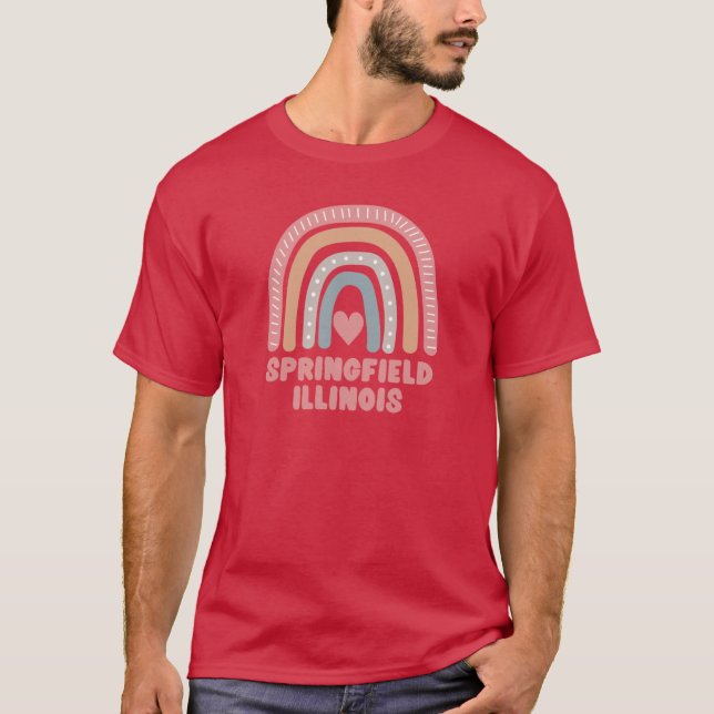 T-shirt Springfield Illinois Cute Boho Rainbow (Devant)