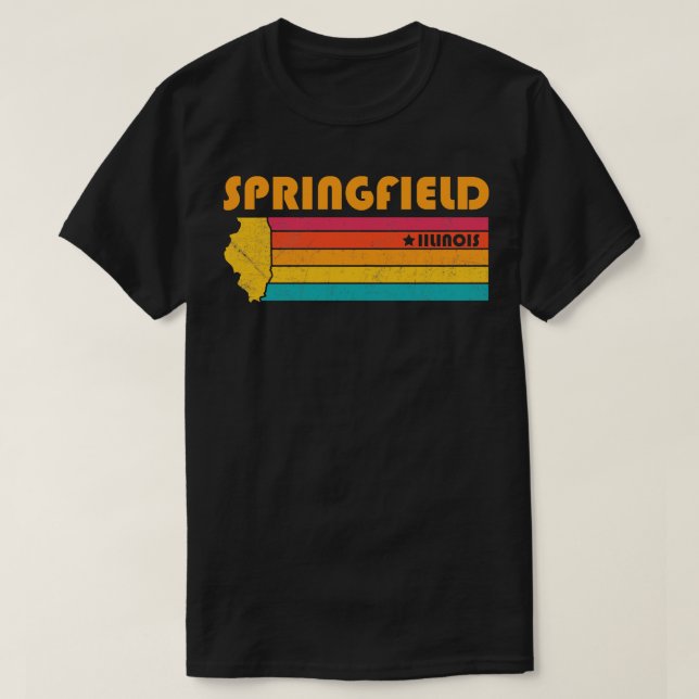 T-shirt Springfield Illinois Souvenir Vintage déshabillé (Design devant)