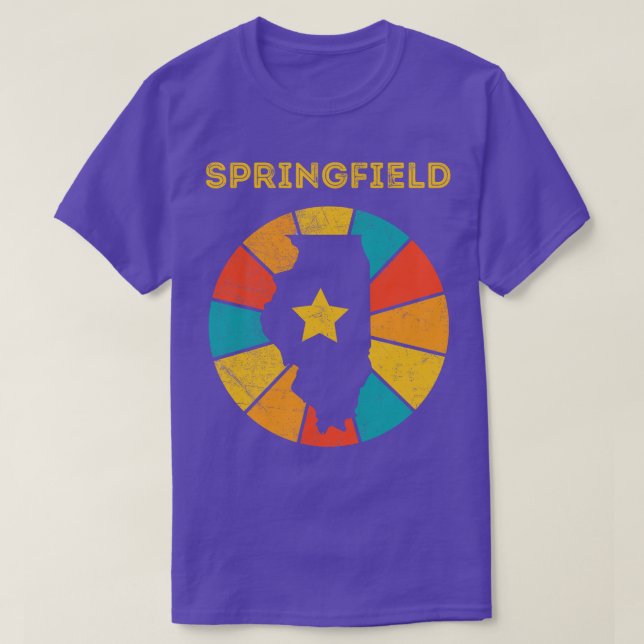 T-shirt Springfield Illinois Vintage Souvenir déshabillé 1 (Design devant)