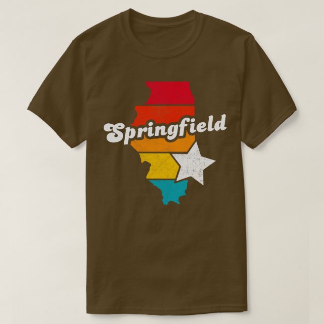 T-shirt Springfield Illinois Vintage Souvenir désorganisé  (Design devant)