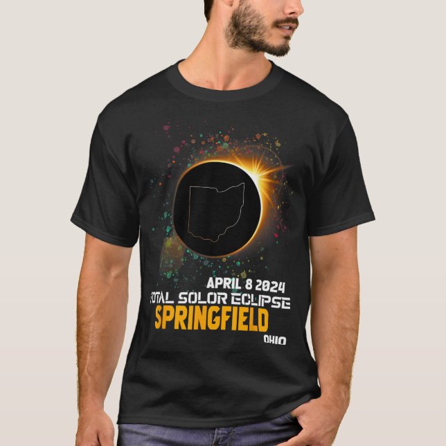 T-shirt Springfield Ohio Total Éclipse solaire 2024 1 (Devant)