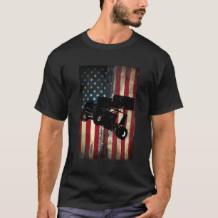 T-shirt Sprint Car Dirt Track Racing Distressed American F
