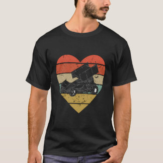 T-shirt Sprint Car Racing Vintage Design Retro Racer Heart