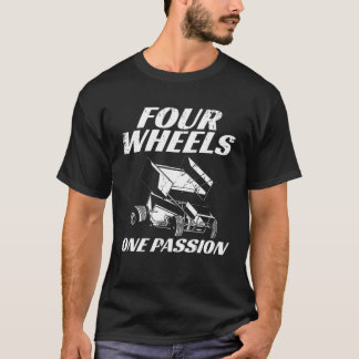 T-shirt Sprint Voiture Course Quatre Roues Une Passion Cou