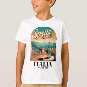 T-shirt Spritz Veneto Italia Vintage Vin Orange Queue 2