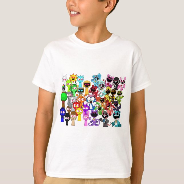 T-shirt Sprunki Amour! | Simon Oren Funbot Pinki Wenda  (Devant)