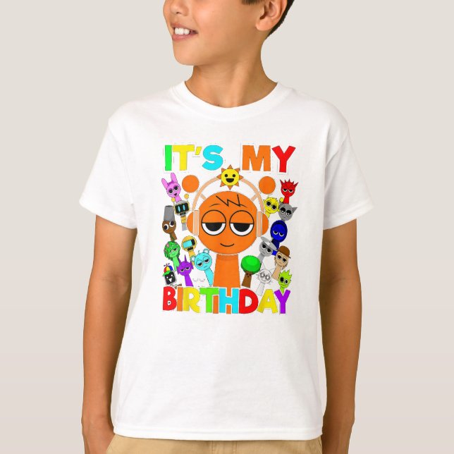 T-shirt Sprunki Anniversaire! - Oren Simon Funbot Pinki (Devant)
