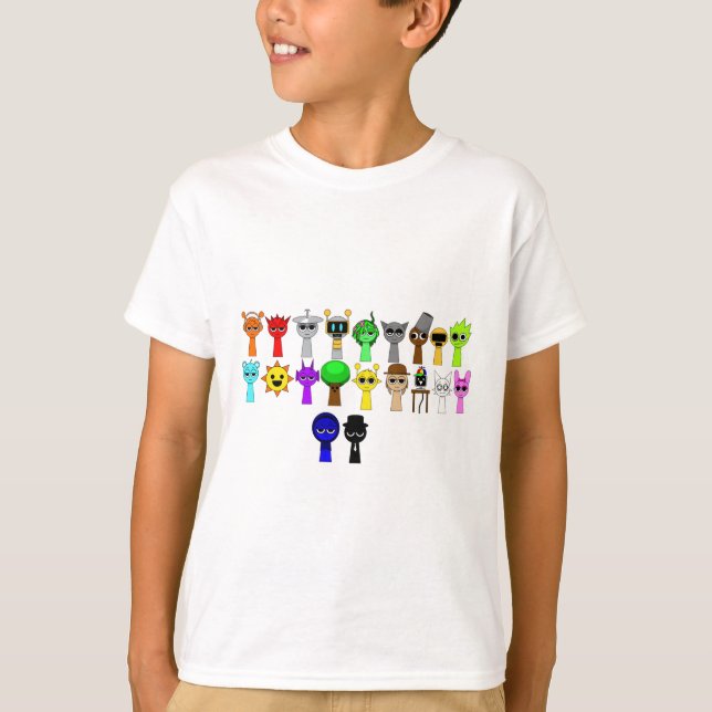 T-shirt Sprunki Phase 1 - Simon Oren Funbot Pinki Wenda  (Devant)