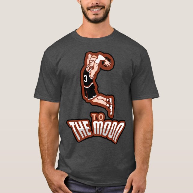 T-shirt Spurs Basketball à la lune (Devant)