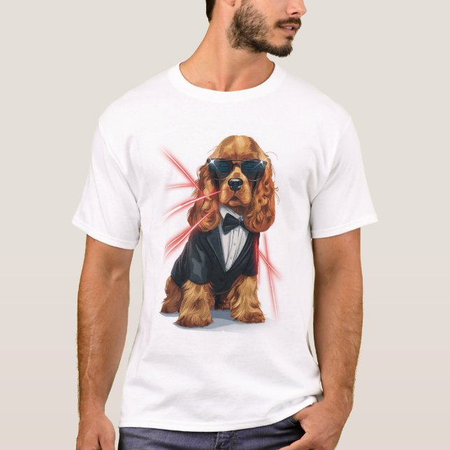 T-shirt Spy Spaniel � Secret Agent Dog (Devant)