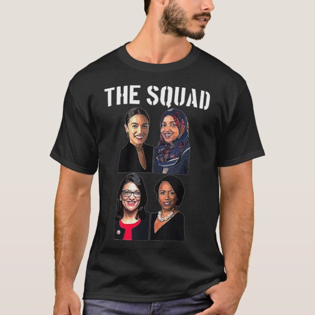 T-shirt Squad AOC Ocasio Ilhan Omar Tlaib Pressley Green a (Devant)