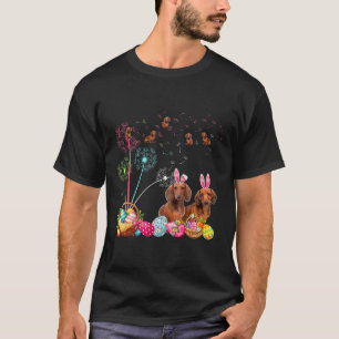 T-shirt Squad Couple de Pâques Bunny Dachshunds Dandelions