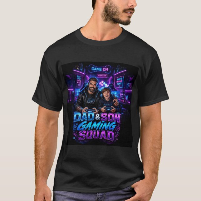 T-Shirt Squad de jeu Papa & Fils  (Devant)