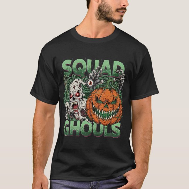 T-shirt Squad Ghouls Glitch Halloween Horreur (Devant)