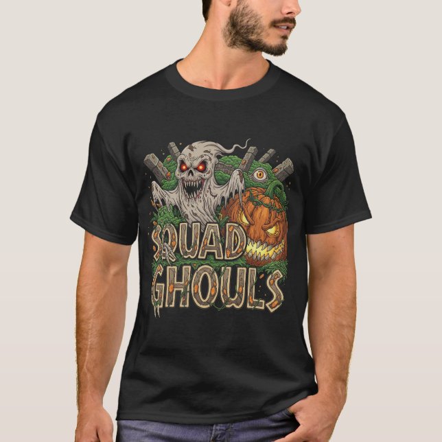 T-shirt Squad Ghouls Halloween Graveyard Horreur (Devant)