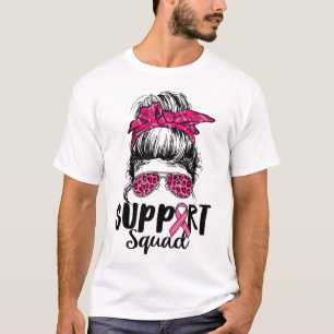T-shirt Squad Messy Bun Pink Warrier Cancer du sein