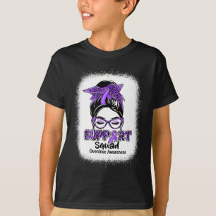 T-shirt Squad Messy Bun Purple Ribbon Overdose Sensibilisa