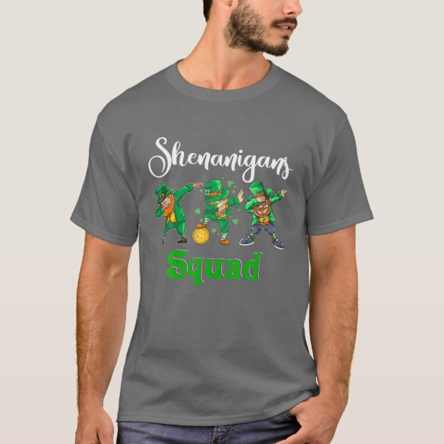 T-shirt Squad Shenanigans Drôle Patrick's Day Dabbing Lepr (Devant)