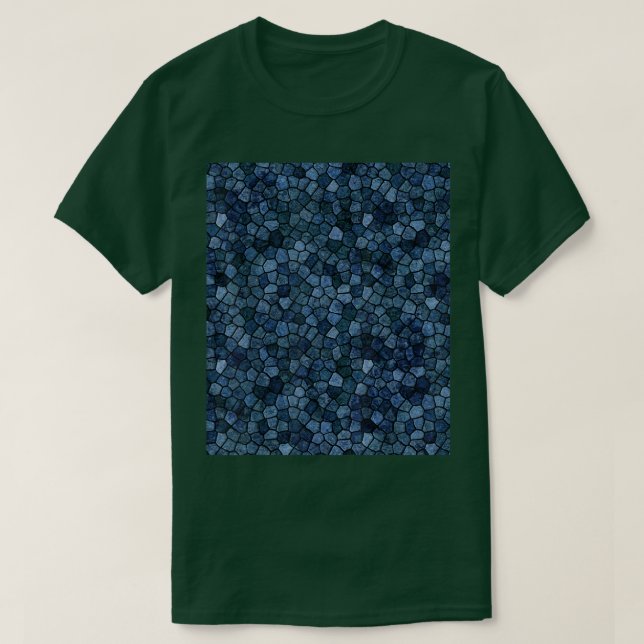 T-shirt Squamous Scaly Pattern In Midnight Blue  (Design devant)