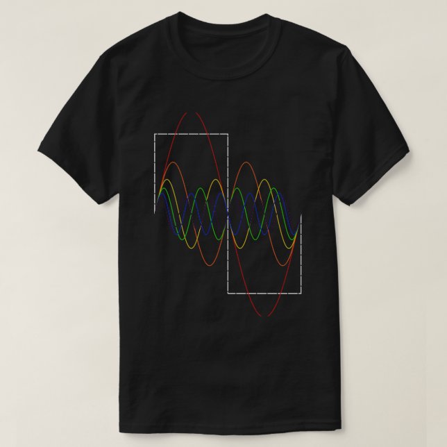 T-shirt Square Wave Fourier Transform Night Edition (Design devant)