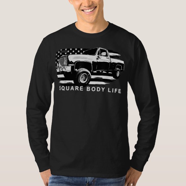 T-shirt Squarebody American Flag Carré Body Truck  (Devant)