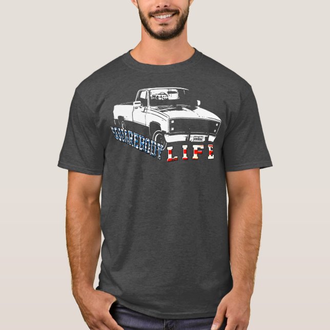T-shirt Squarebody American Flag Carré Body Truck  (Devant)