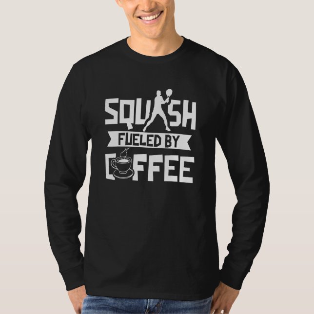 T-shirt Squash Alimenté Par Café Raquette Lecteur Coach (Devant)
