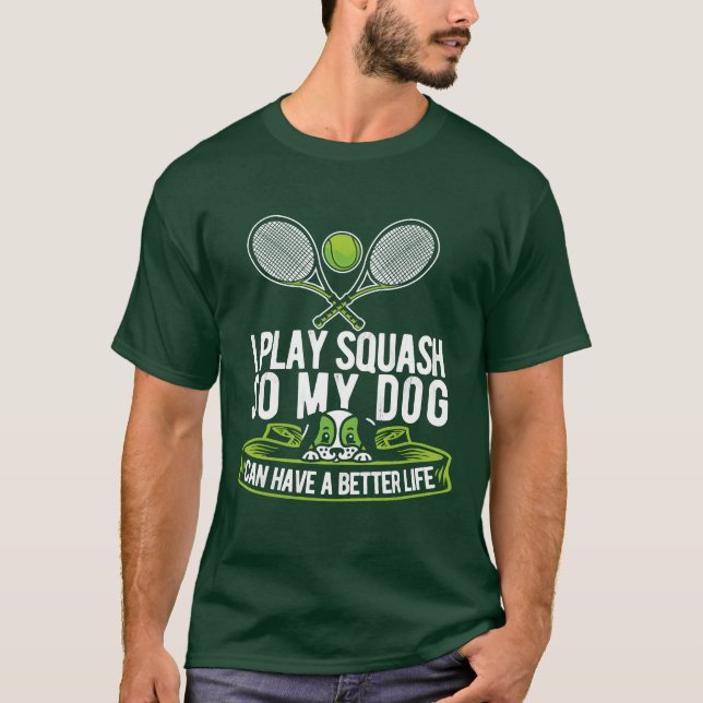 T-shirt Squash Chien famille vintage (Devant)