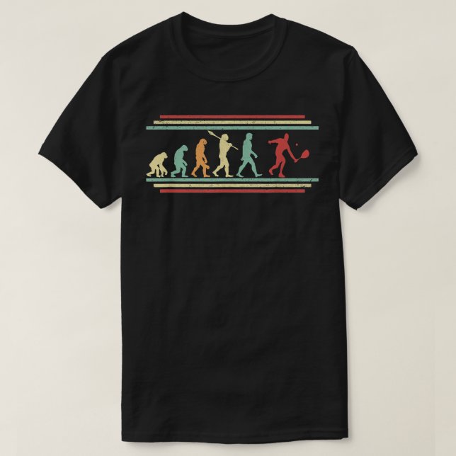 T-shirt Squash Evolution Joueur Squash Avec Raquette & Bal (Design devant)