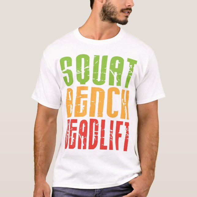 T-shirt Squat, Banc, ascenseur - Chemise (Devant)