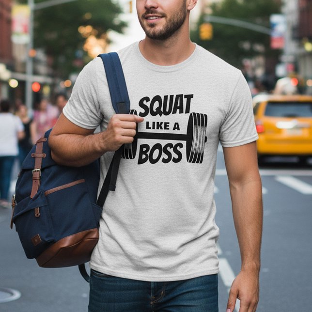 T-shirt Squat comme un patron Simple Barbell Fitness Train (Créateur téléchargé)