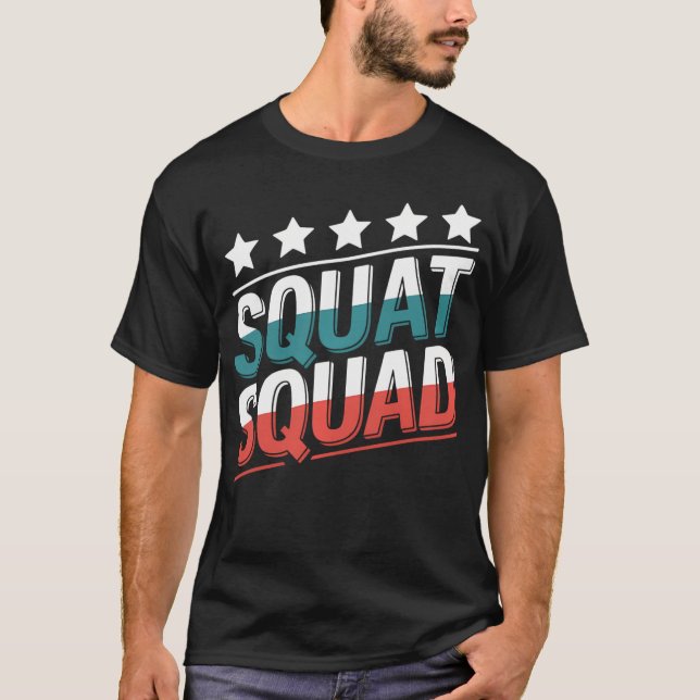 T-shirt Squat Squad Gymnase Conception Conception Pour Fit (Devant)
