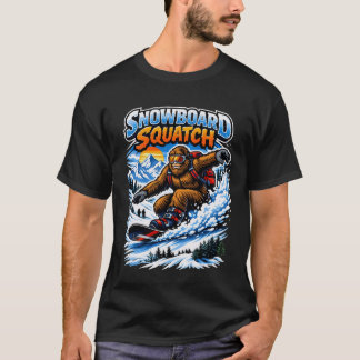 T-shirt Squatch de snowboard – Bigfoot drôle en snowboard