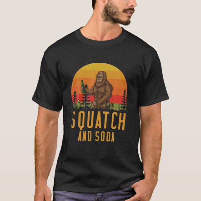 T-shirt Squatch Et Soda Sasquatch Bigfoot Yeti (Devant)
