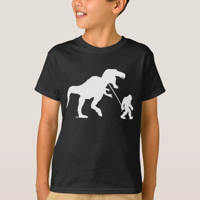 T-shirt Squatchin allé avec T-rex (Devant)