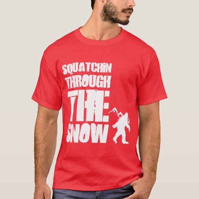 T-shirt Squatchin par la neige (Devant)