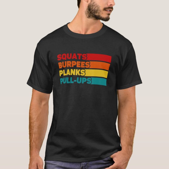T-shirt Squats Burpees Planches Tractions Workout Fitness  (Devant)