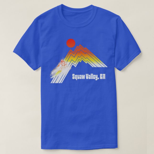 T-shirt Squaw Valley Tahoe California les années 7080s Ret (Design devant)