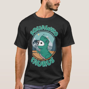 T-shirt Squawkosaurus Rex Parrot I Blanc visage Gray Cocka