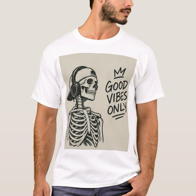 T-shirt squelette  (Devant)