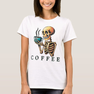 T-shirt Squelette à café - Design original et Éffrayant