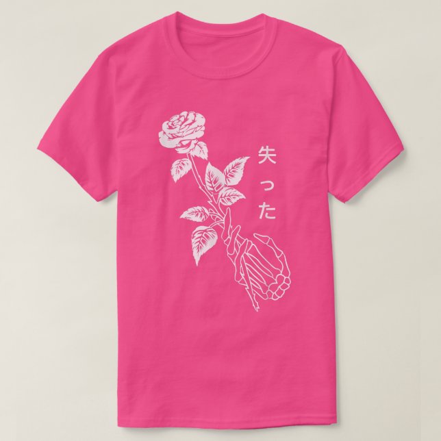 T-shirt Squelette à fleurs de rose simple  (Design devant)