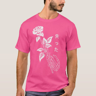 T-shirt Squelette à fleurs de rose simple 
